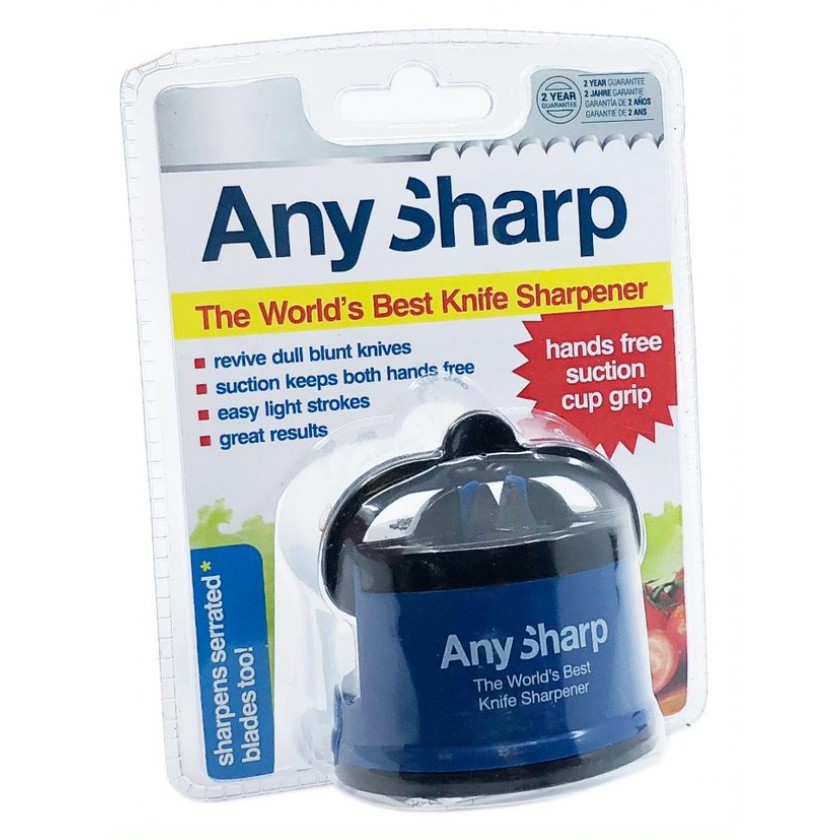 AnySharp Essentials - Knife Sharpener with PowerGrip - For Knives and  Serrated Blades