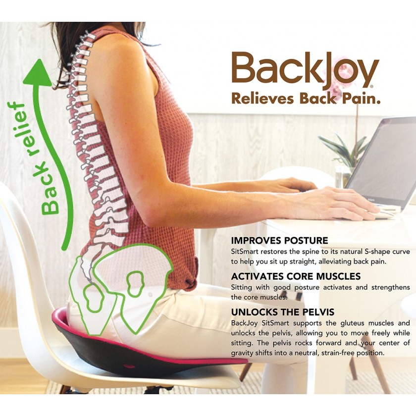 BackJoy SitSmart Core Traction Posture Seat Designed for Lower Back Pain  Relief 1 ct