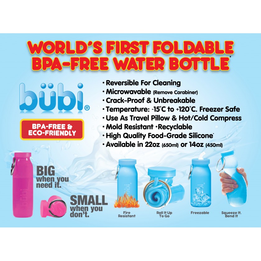 Bubi Bottle 22 Ounce Pacific Blue