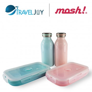 MOSH Vacuum S/Steel Bottles (350ml)+FREE Travel Joy Silicone Foldable Lunch Box  (800ml) @ $31.90 UP $47.80