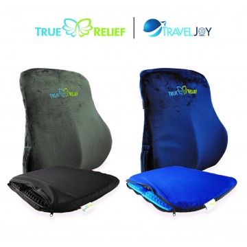 True Relief Value Combo Set  -True Relief Memory Foam Lumbar Support + Honeycomb Cooling Gel Seat Cushion @ $90 (UP $119.80) . Available in 2-colour sets