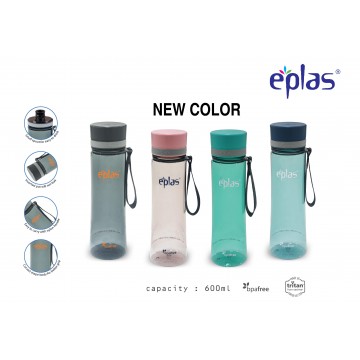 EPLAS EGHT 600 BPA-FREE WATER BOTTLE (600ML) - CLEAR BOTTLES ( AVAILABLE IN 4 COLOURS)