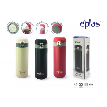 Eplas Stainless Steel  Flip Top Vac Bottle (EVP-400ml) - Available in 3 colours