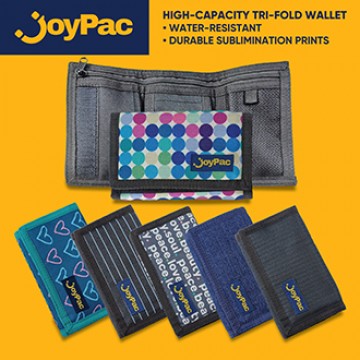 JoyPac Large Capacity Tri-Fold Coin Note Card ID Functional, Compact & Light-Weight Wallet (Available in 6 prints)