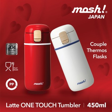 2 for $60 UP $91.80 Valentine's Day Offer! mosh! Latte One-Touch Tumbler DMLO450 (450ml)