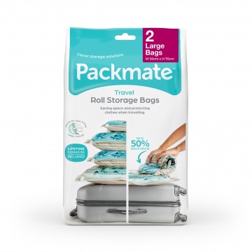 Pack Mate Space Saver Travel Roll Vacuum Seal Storage Bags (Large) 2 pcs in a Pack