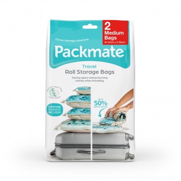 Pack Mate Space Saver Travel Roll Vacuum Seal Storage Bags (Medium ) 2 pcs in a Pack