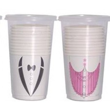 Party Fete Wedding Paper Cup for Bride or Groom (10s in a Pack)