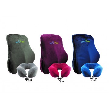 True Relief & Travel Joy Combo Value Set  -True Relief Memory Foam Ortho-Lumbar Support  + Travel Joy Rollable Neck Support Pillow NOW @ $58 (UP $89.80)