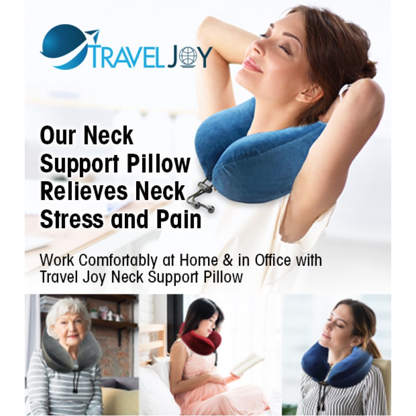 Travel Joy Rollable Memory Foam Neck Support Pillow (Available in 3 Colours)