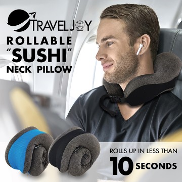 Travel Joy Sushi-Roll Memory Foam Travel Pillow (Available in 3 Colours) NOW $20.95 UP $40.90