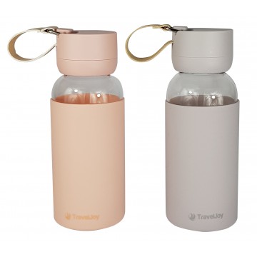 Travel Joy Eco Travel Joy Borosilicate Glass Bottle & Silicone Sleeve (400ml)