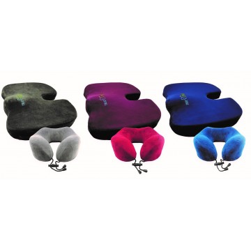 True Relief & Travel Joy Combo Value Set  -True Relief Memory Foam Ortho-Seat cushion & Travel Joy Neck Support Pillow NOW@ $63.909 (UP $91.80)